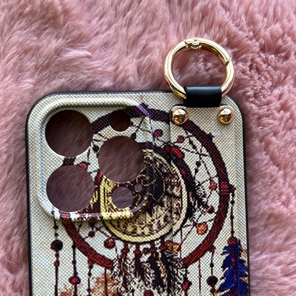 For iPhone 14 plus,14 pro max phone case with wrist strap kickstand keychain - Picture 4 of 11